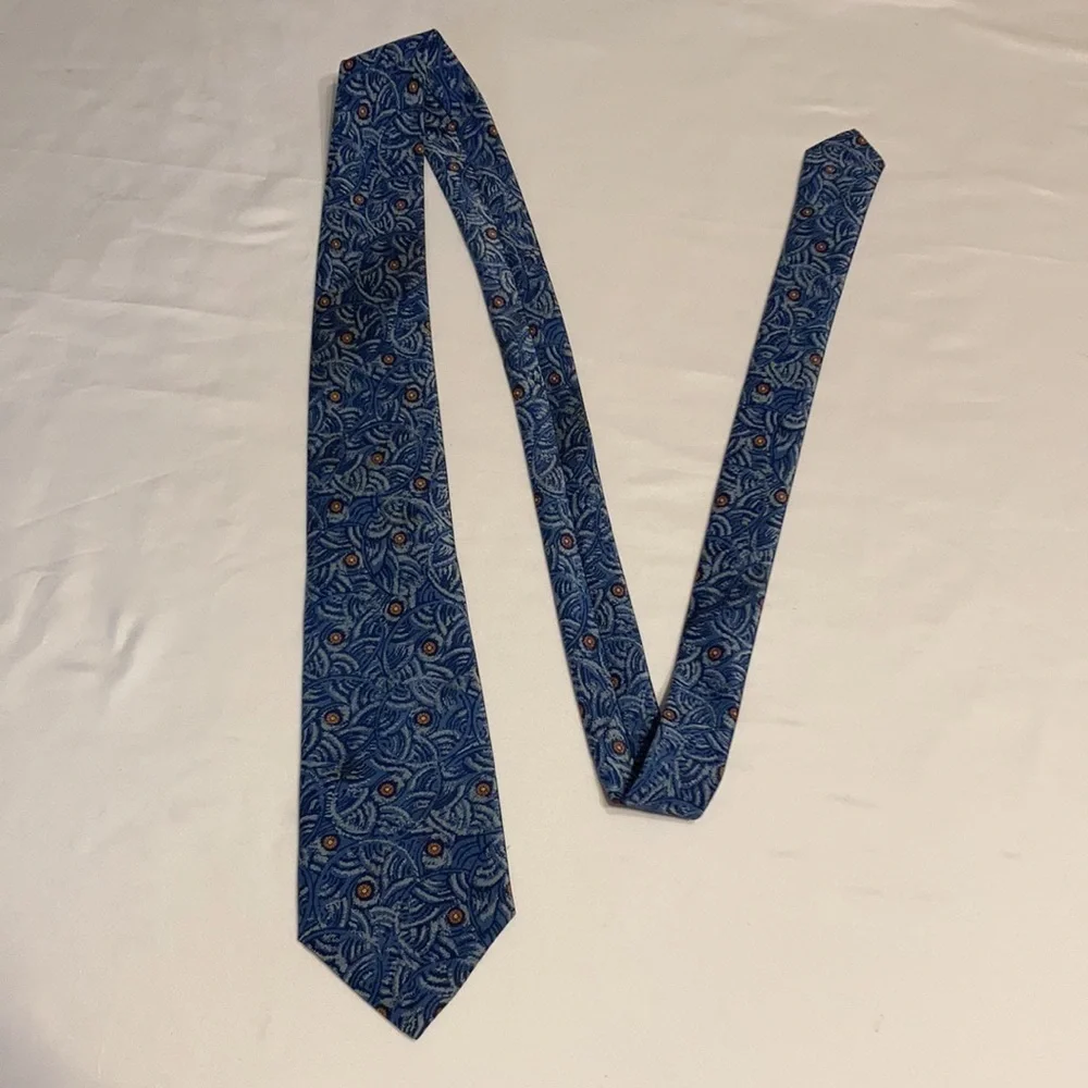 Vintage sherick fashion Paris tie blue orange